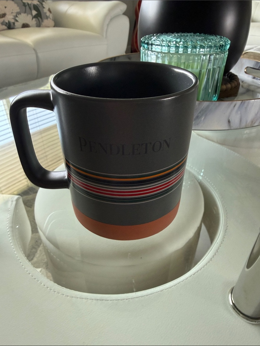 NWOT Pendleton Gray stoneware camp stripe pattern national park series 18 oz